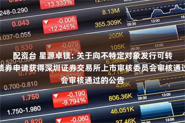 配资台 星源卓镁: 关于向不特定对象发行可转换公司债券申请获得深圳证券交易所上市审核委员会审核通过的公告